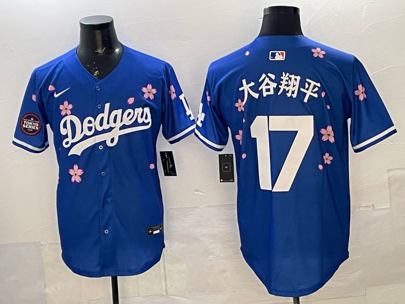 Men Nike 2026 Los Angeles Dodgers #17 Ohtani Blue Sakura Edition Game MLB Jersey 069->los angeles dodgers->MLB Jersey